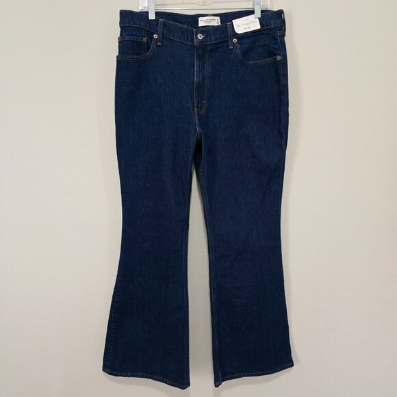 Abercrombie & Fitch Denim - Abercrombie & Fitch High Rise Flare Jeans 32 Blue  Dark Wash NWT